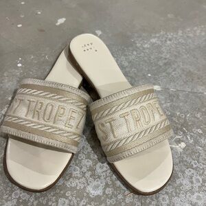 St. Tropez Cream Slide Sandals